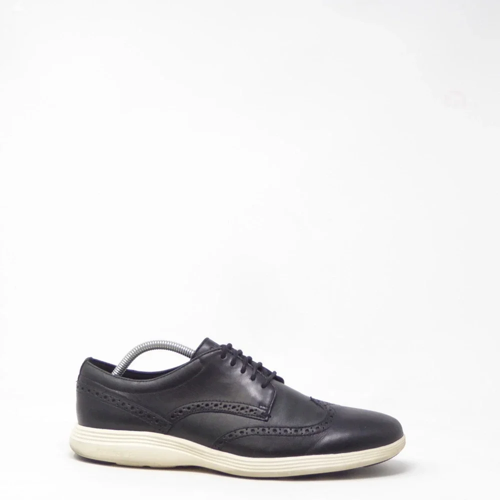 Cole Haan Grand Tour Mens Wingtip Oxford Shoes Black Leather C29413 10M
